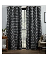 Exclusive Home Curtains Bensen Trellis Blackout Grommet Top Curtain Panel Pair, 52" x 96", Set of 2