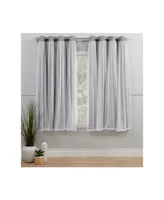 Exclusive Home Curtains Catarina Layered Solid Blackout and Sheer Grommet Top Curtain Panel Pair, 52" x 63" - Off