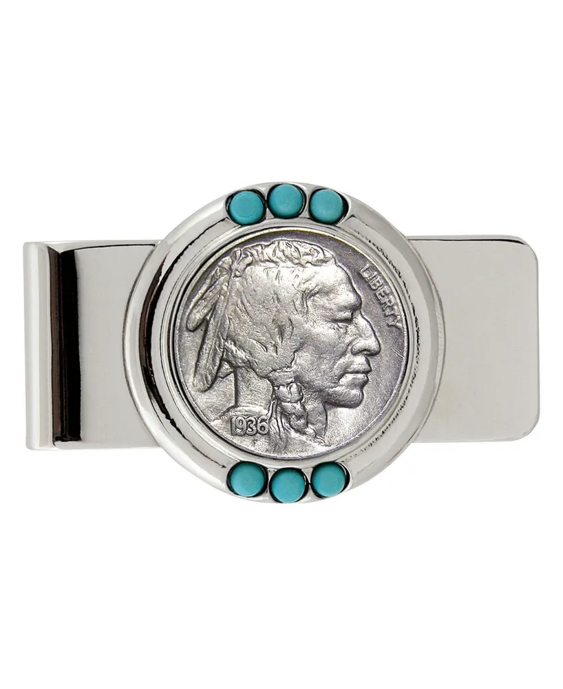 Men's American Coin Treasures Buffalo Nickel Turquoise Coin Money Clip