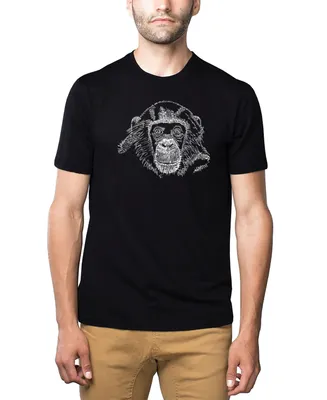 La Pop Art Men's Premium Word T-shirt - Chimpanzee