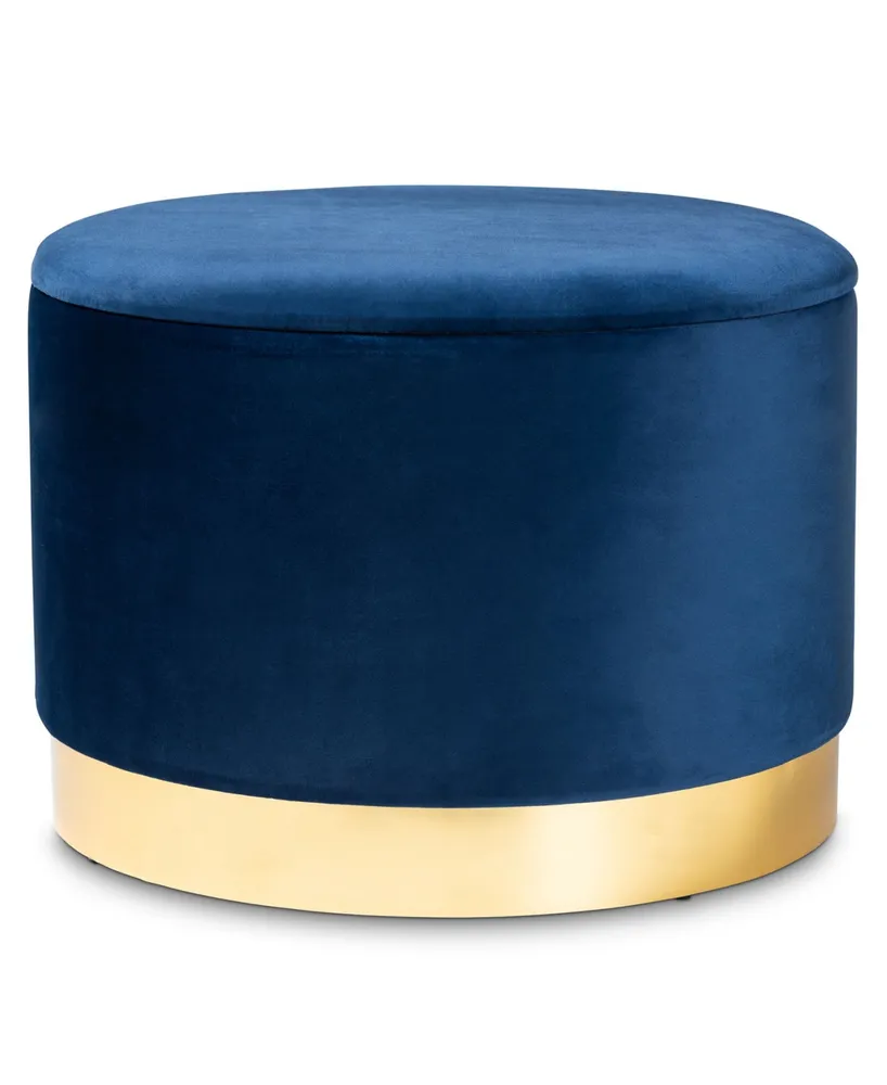 Furniture Marisa Glam and Luxe Upholstered Storage Ottoman