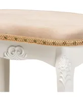 Furniture Gabrielle Traditional French Country Provincial Upholstered Vanity Ottoman