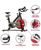 Sunny Health & Fitness Stationary Belt Drive Indoor Studio Exercise Cycling Bike with 49 lb Flywheel for Home Exercise, Sf-B1002