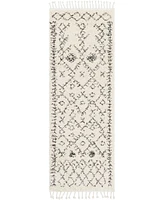 Livabliss Berber Shag Bbe-2302 Charcoal 2'7" x 7'3" Runner Area Rug