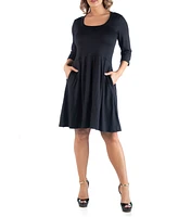 Women's Plus Fit and Flare Dress