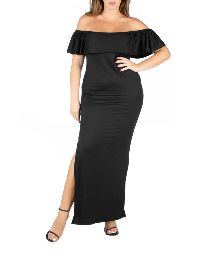 24seven Comfort Apparel Plus Ruched Dress