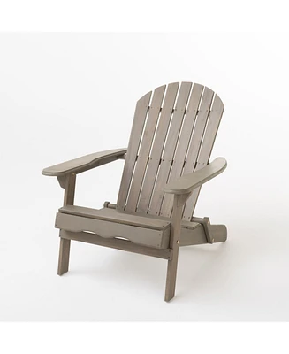 Noble House Hanlee Gray Folding Adirondack Chair