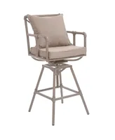 Noble House Hatteras Outdoor Adjustable Height Swivel Barstool