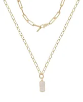 Ettika Linked Up Crystal Pendant Layered Women's Necklace Set