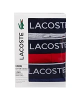 Lacoste Men's Crocodile-Print Stretch Boxer Brief Set, 3-Pack