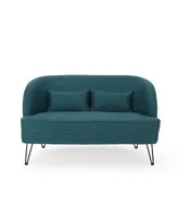 Noble House Nilton Modern Loveseat with Hairpin Legs