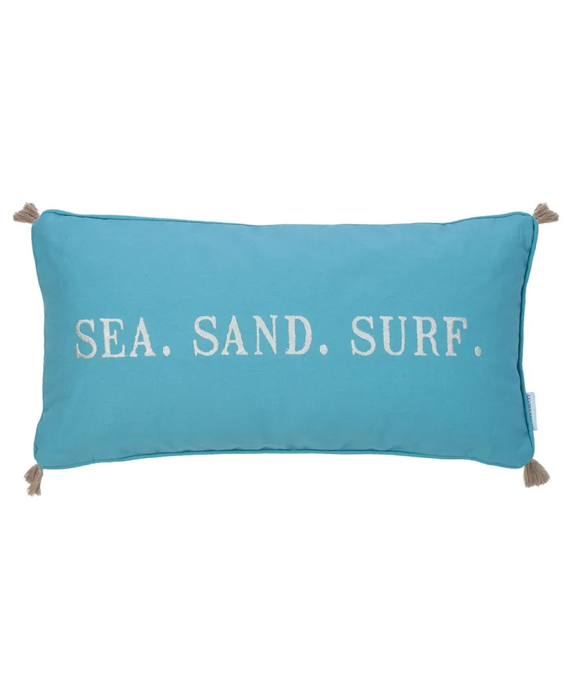 Levtex Maui Sea Sand SurfTrim Decorative Pillow, 12" x 24"