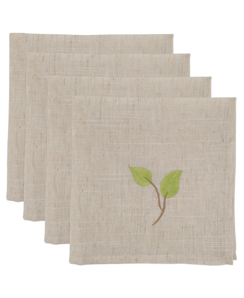 Saro Lifestyle Embroidered Vine Napkin Set of 4