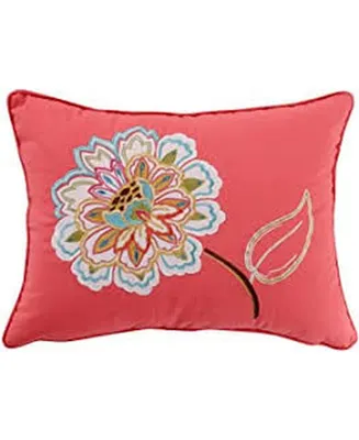 Levtex Sophia Applique Flower Embroidered Decorative Pillow, 14" x 18"