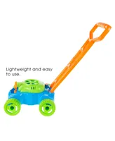 Hey Play Bubble Lawn Mower - Toy Push Lawn Mower Bubble Blower Machine, Walk Behind Outdoor Activity For Toddlers, Boys And Girls