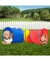 Hey Play Kids Play Tunnel - 4-Way Pop Up Crawl Through Tent, Indoor-Outdoor Fun For Kids And Toddlers, Foldable Portable Playhouse
