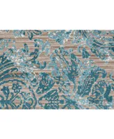 Feizy Keats R3475 Aqua 2'7" x 8' Runner Rug