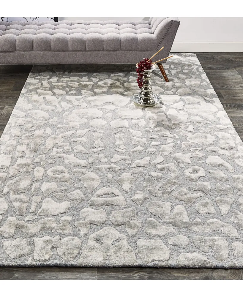 Feizy Mali R8629 Silver 5' x 8' Area Rug