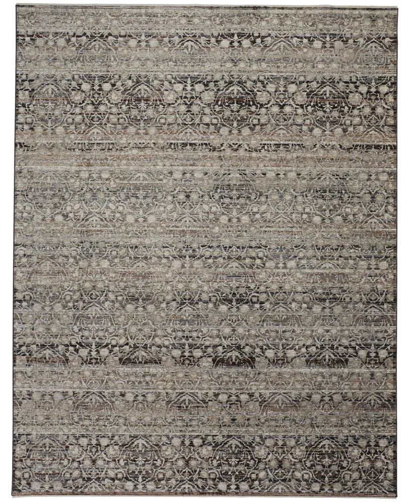 Feizy Caprio R3961 Brown 2'6" x 10' Runner Rug