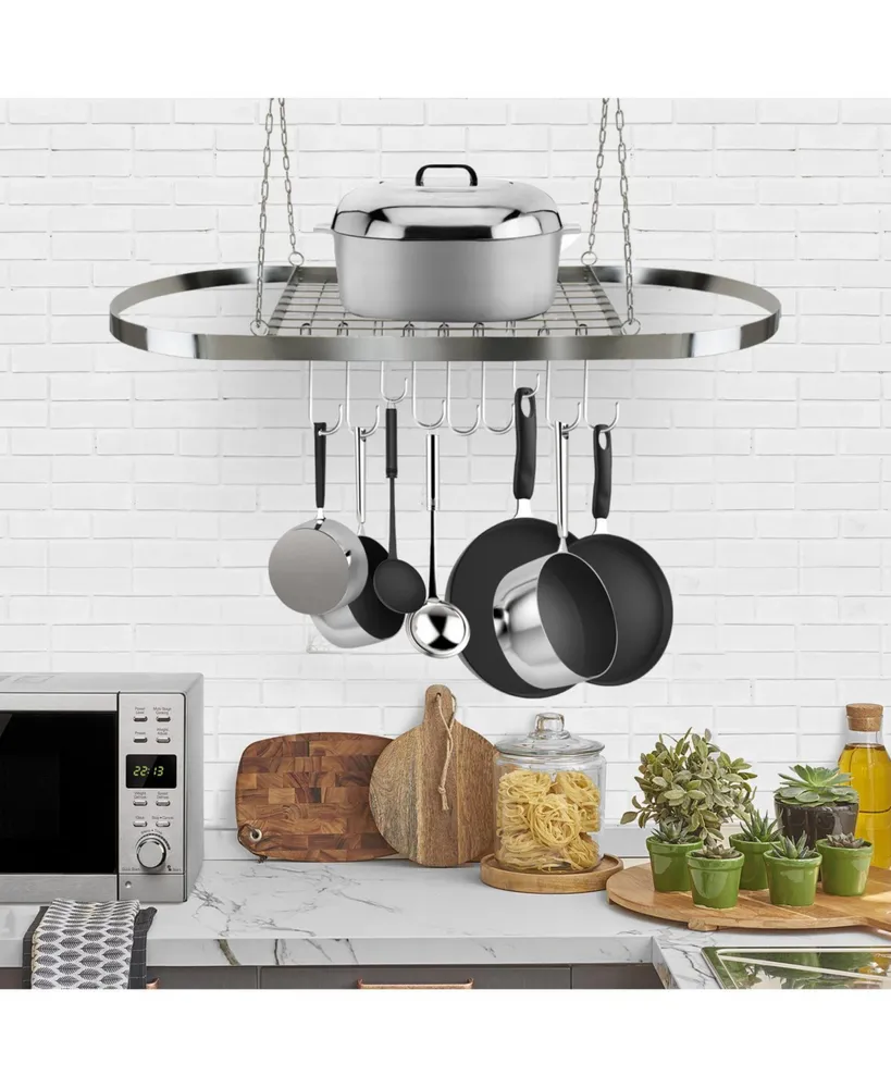 Sorbus Ceiling Mounted Pot Rack with Hooks