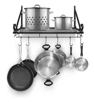 Sorbus Kitchen Wall Pot Pan Rack with 10 Hooks