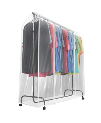 Sorbus Garment Rack Cover 6 Feat Transparent Clothes Rail Cover