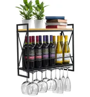 Sorbus 2 Tier Wine Bottle Stemware Glass Rack