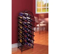 Sorbus 23-Bottle Bordeaux Chateau Wine Rack - Elegant Storage, Timeless Style, Optimal Freshness for Your Wine Collection (Black)