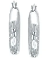 Giani Bernini Small Patterned Hoop Earrings in Sterling Silver, 30mm, Created for Macy's