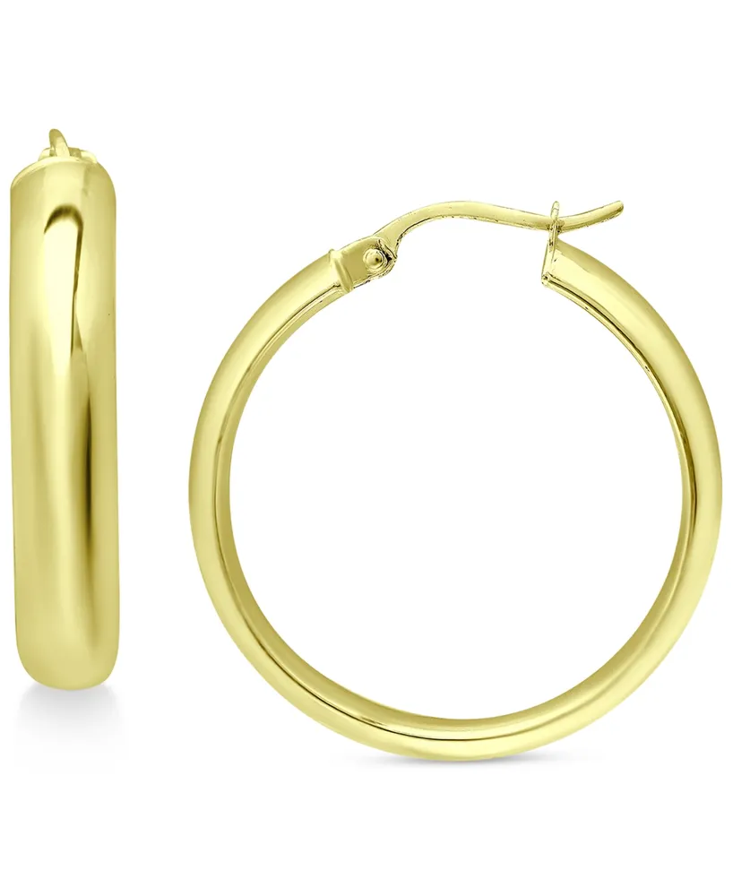 Giani Bernini Medium Polished Hoop Earrings in 18K Gold-Plated Sterling Silver, 1-3/8", Created for Macy's