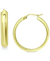 Giani Bernini Medium Polished Hoop Earrings in 18K Gold-Plated Sterling Silver, 1-3/8", Created for Macy's