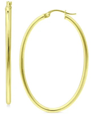 Giani Bernini Medium Oval Skinny Hoop Earrings 18K Gold-Plated Sterling Silver, or 1-5/8", Created for Macy's