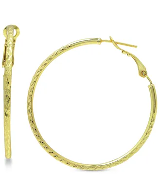 Giani Bernini Twist Hoop Earrings Sterling Silver or 18k Gold Plate Over Silver, 40mm, Created for Macy's