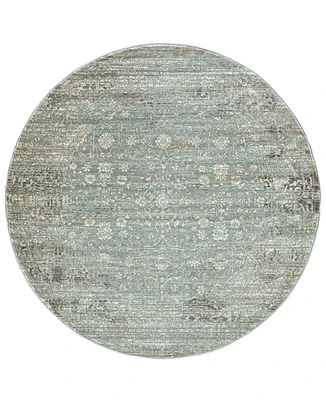 Closeout! Km Home Silvano Sil-01 Green 5'3" x 5'3" Round Rug