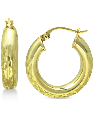 Giani Bernini Small Textured Hoop Earrings in 18k Gold-Plated Sterling Silver, 1" Created for Macy's