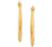 Small Polished Ridge Hoop Earrings in 14k Gold