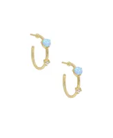 Ettika Kyocera Opal Huggie Hoops