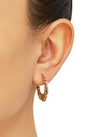 Swirl Heart Hoop Earrings in 14k Gold