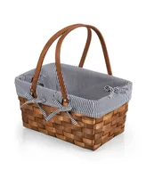 Picnic Time Kansas Handwoven Wood Picnic Basket