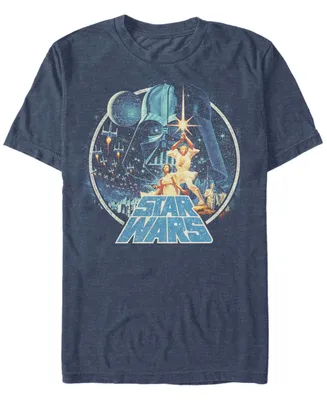 Fifth Sun Men's Star Wars Group Victory Scene Retro Poster Short Sleeve T-shirt