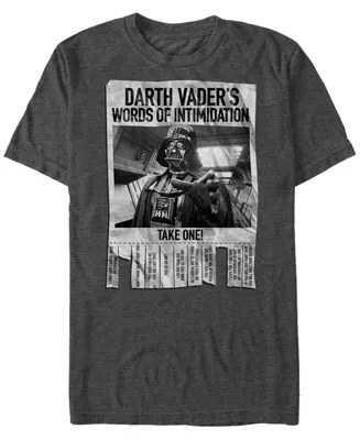 Fifth Sun Men's Star Wars Darth Vader's Words of Intimidation Poster Short Sleeve T-shirt