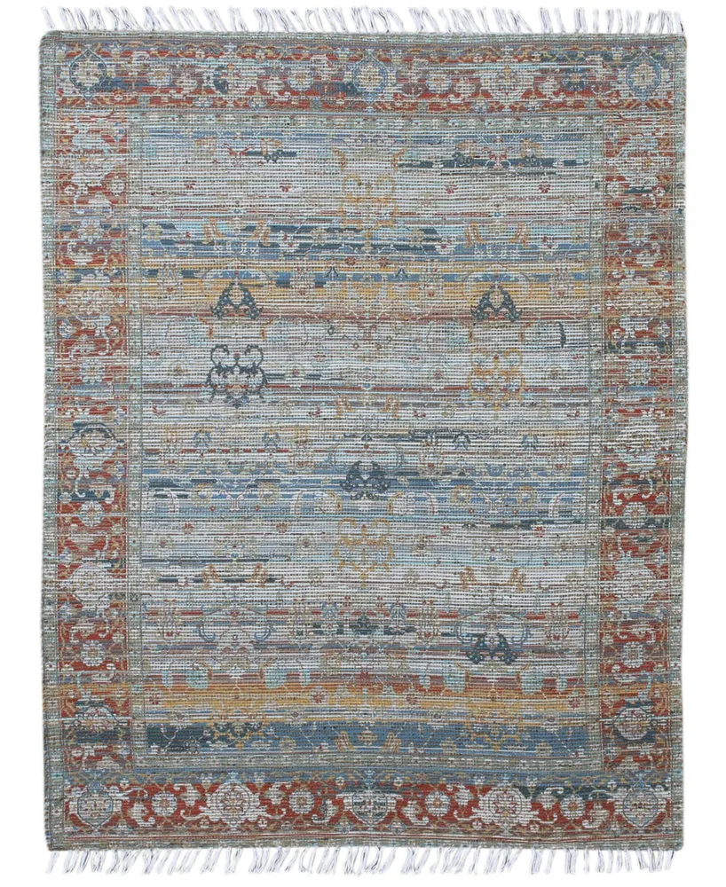 Amer Rugs Prairie Pre-4 Blue/ Rust 3'6" x 5'6" Area Rug