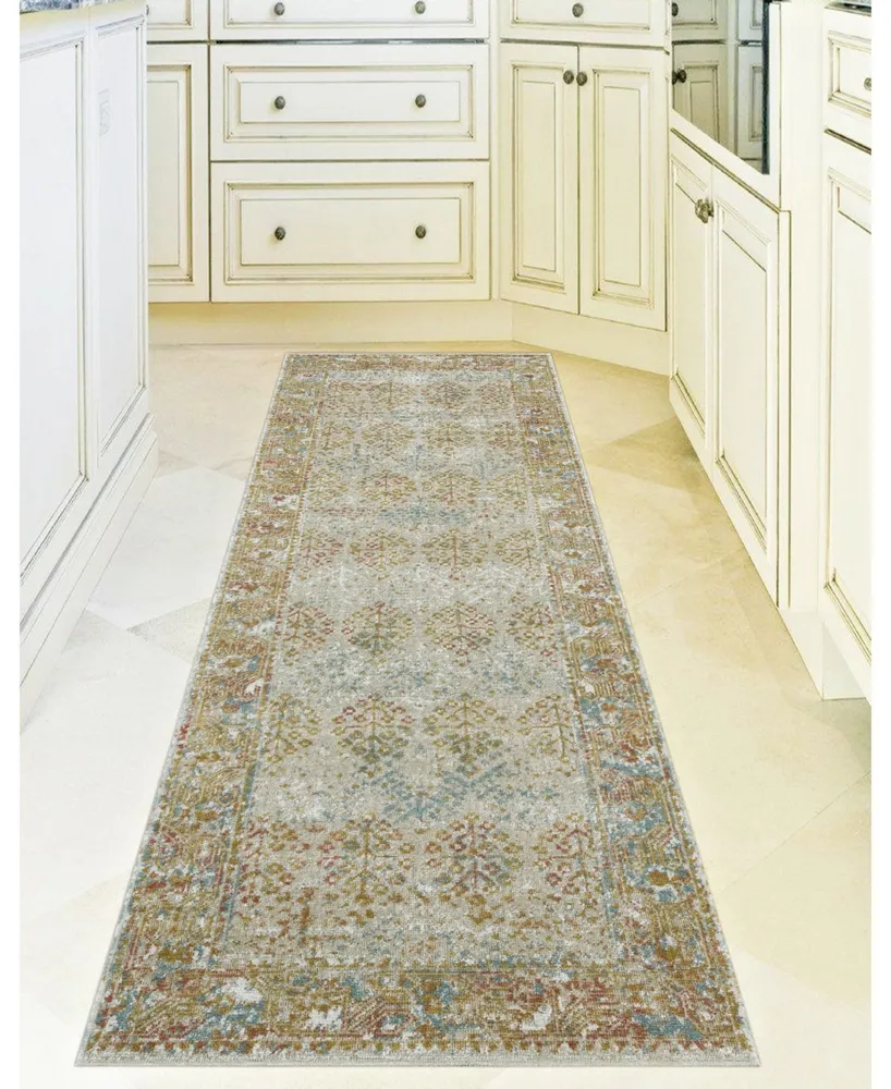 Amer Rugs Eternal Ete-16 Beige/Rust 2'7" x 7'6" Runner Rug