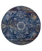 Closeout! Amer Rugs Manhattan Man-42 Teal/ Blue 6'6" Round Rug