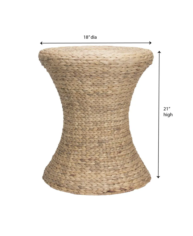 Household Essential Hourglass Water Hyacinth Wicker Table