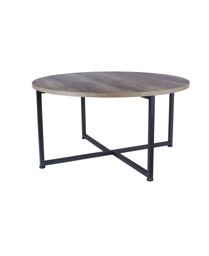 Household Essential Round Coffee Table With Frame