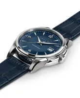 Hamilton Men's Swiss Automatic Jazzmaster Viewmatic Blue Leather Strap Watch 40mm