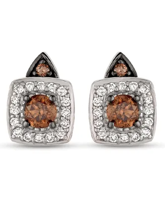 Chocolate by Petite Le Vian and White Diamond Stud Earrings (1/3 ct. t.w.) 14k Rose, Yellow or Gold