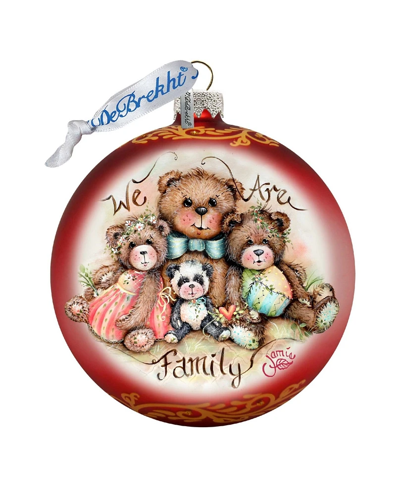 G.DeBrekht We Are The Family Bears Glass Ornament by Dona Gelsinger