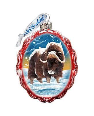 G.DeBrekht Buffalo Hand Painted Glass Ornament